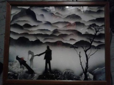 No Escape spray paint art