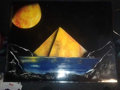 Night Rise spray paint art